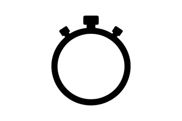 Illustration of a simple black stopwatch outline