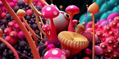 A strange abstract forest in Wonderland. Abstract motion. 