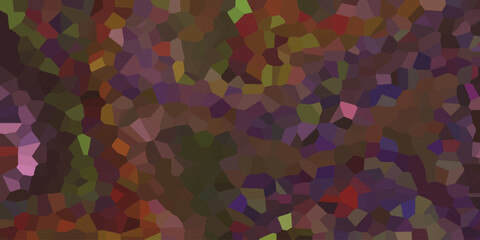 Abstract polygonal mosaic pattern with earthy tones and shades of purple green and brown in geometric shapes