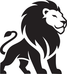 Majestic Lion Silhouette Vector Icon Illustration - Roaring King of the Jungle Concept