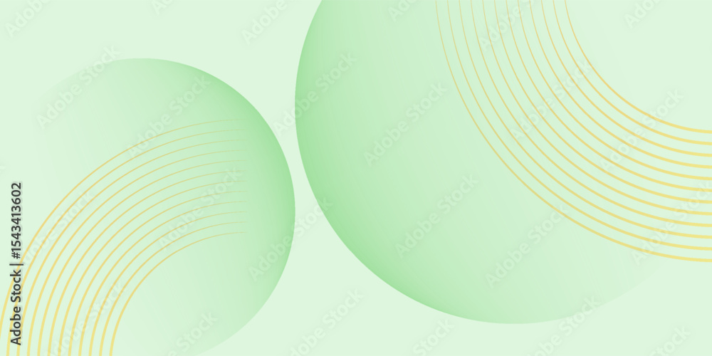 Aufkleber minimalist soft abstract background in gradient green and white tones with circles. circle effect st