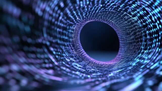 Celestial Convergence: This captivating image plunges viewers into a visually stunning simulation of a theoretical black hole, with its gravitational pull demonstrated by swirling cosmic energy. 