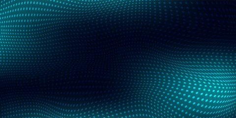 Abstract gradient wave of particles big data digital background futuristic illustration