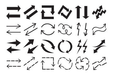 Creative Doodle Arrows and Direction Icon Set