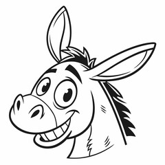 Friendly Donkey Cartoon Icon