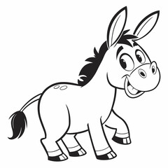 Charming Donkey Face Vector
