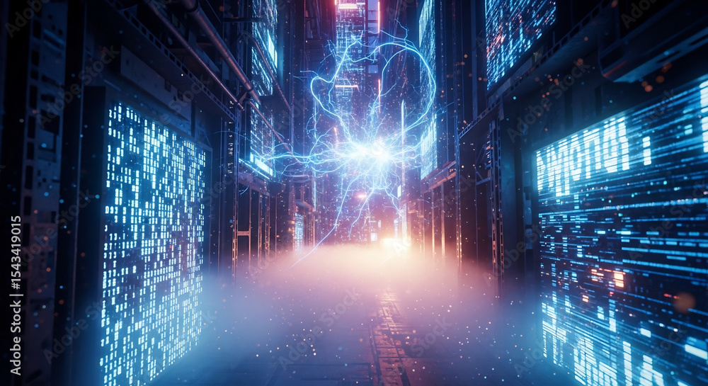 Poster binary code background