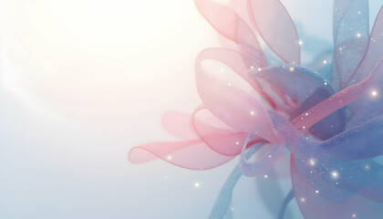 Abstract Ribbon Design in Pastel Colors with Sparkles