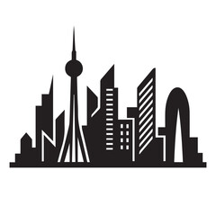 Obraz premium urban landscape silhouette. vektor