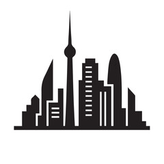 Obraz premium urban landscape silhouette. vektor