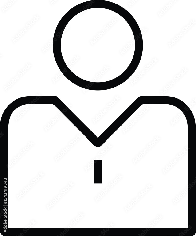 Poster simple person icon: minimalist outline of user avatar or profile, vector representation for interfac