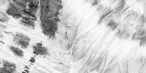 Indigo Tie-Dye Stripes. Gray Graphic Paint. Dirty