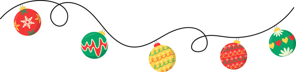 Christmas Ball Garland, Ornament hanging decoration