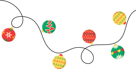 Christmas Ball Garland, Ornament hanging decoration