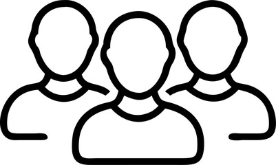 People Avatar vector outline icon on white or transparent background