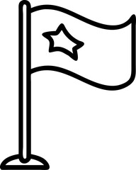 Flag vector outline icon on white or transparent background