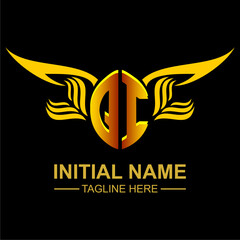 QI Golden Wing Emblem Logo