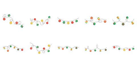 Set of Christmas Ball Garland, Ornament hanging decoration