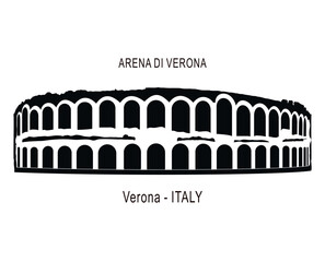Italy culture concept represented by arena di verona icon. Isolated and flat illustration. Building view of Verona is a city in northern Italy&rsquo;s Veneto region. Amfiteatr