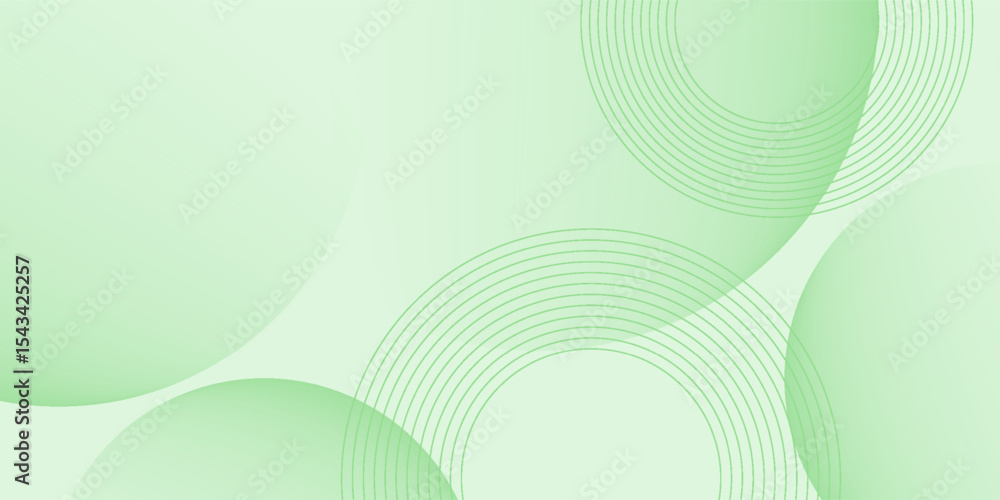 Aufkleber minimalist soft abstract background in gradient green and white tones with circles. circle effect st