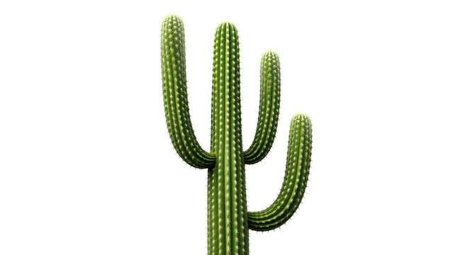 Isolated cereus cactus plant stock photo on white background for desert flora botanical designs on transparent background