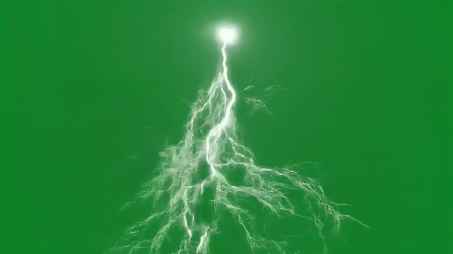 Electric Lightning Bolt Footage with Green Screen Background VFX Elements for Video Editing