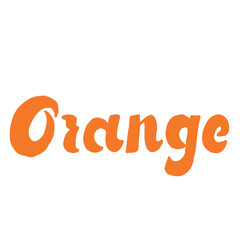 orange-colored hand-lettered word Orange in juicy script for citrus-themed designs, fruit branding, juice packaging, summer graphics, tropical product labels. vector for both print and digital use.