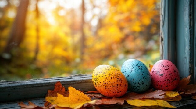 Autumn windowsill eggs