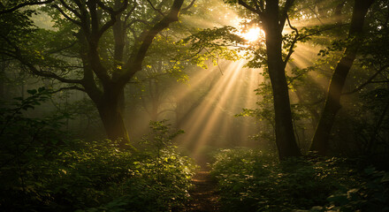 Obraz premium morning in the forest