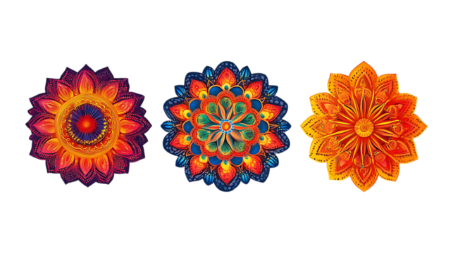Pack Collection Vibrant Mandala Designs Colorful Circular Patterns for Art  Design Inspiration set against transparent background