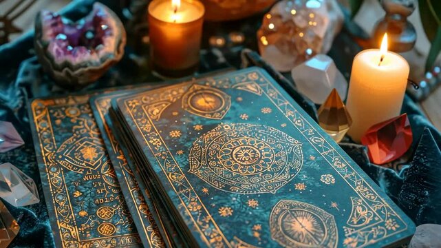 fortune telling tarot cards on the table