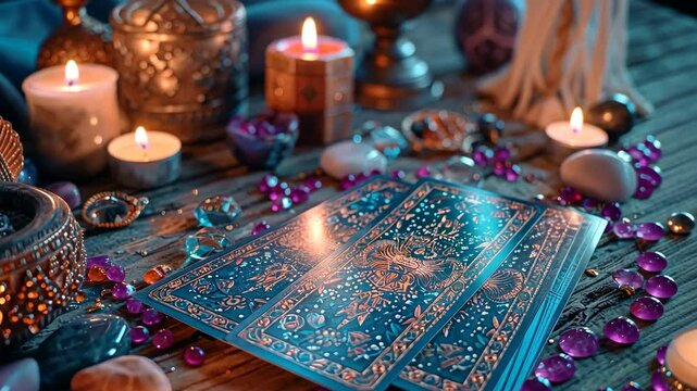 fortune telling tarot cards on the table