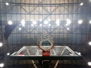 Basketball Hoop Inside an Indoor Arena