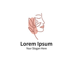 Feminine Beauty Line Face Logo