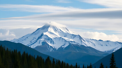 mountains in the snow