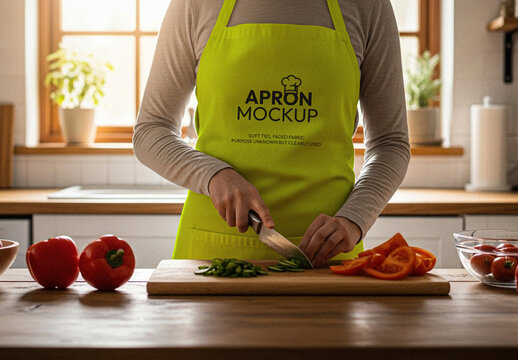 Green Apron Mockup