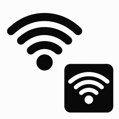 Wifi signal icon with square device symbol