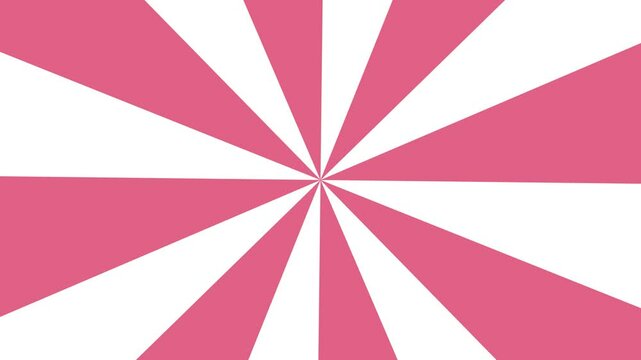 Pink stripes rotating. Motion rays abstract red background.  Looped 4k animation.