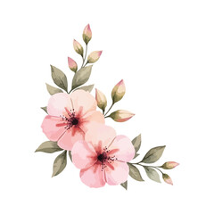 watercolor bouquet of pink flowers