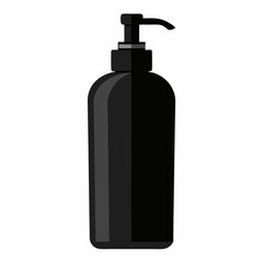 black plastic bottle isolated