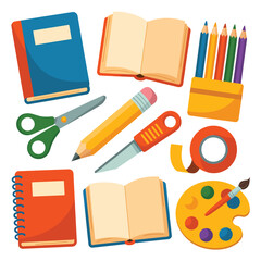 Back to school supplies books pencils and more
