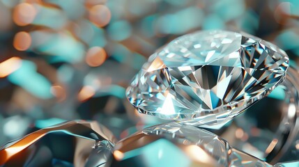 Exquisite closeup of a flawless diamond with stunning clarity and brilliance.