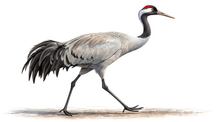  Common crane  grus grus  isolated on a white background . AI GENERATED © Shohidul