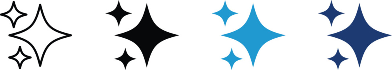 Ai generated icon set . AI star icon. Tools for generate from the text. Vector illustration. 