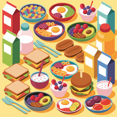 Delicious and nutritious breakfast food variety
