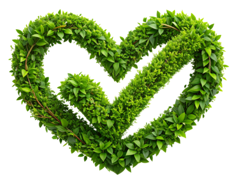 Check Mark Made of Twisting Leaves and Vines, Eco Style, Transparent Background