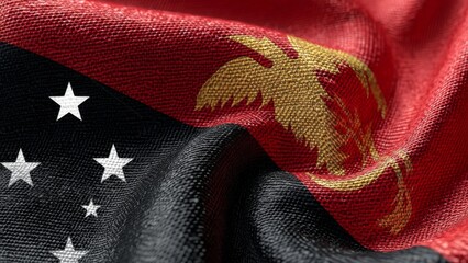 Celebrating independence day with the vibrant flag of Papua New Guinea shown in detailed realism