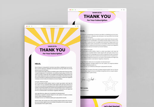 Thank you for Subscription Email Newsletter