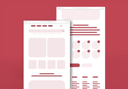 Corporate Landing Page Wireframe Template for Website or App Interface Design and UI Planning