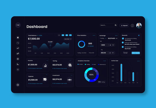 Modern Crypto Dashboard UI Design